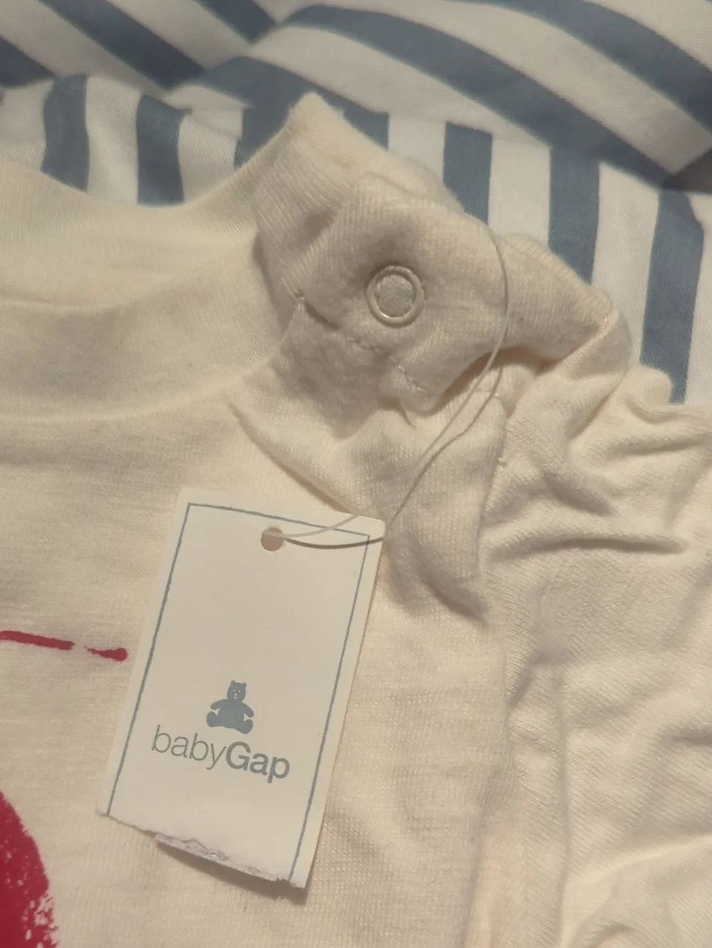 Cream Baby Bodysuit with Red Lobster Graphic and Light Blue Star Hat